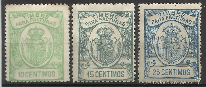 Francobolli: TIMBRE PARA FACTURAS 1920 EDIFIL 1-3 nuevoS**/(*)