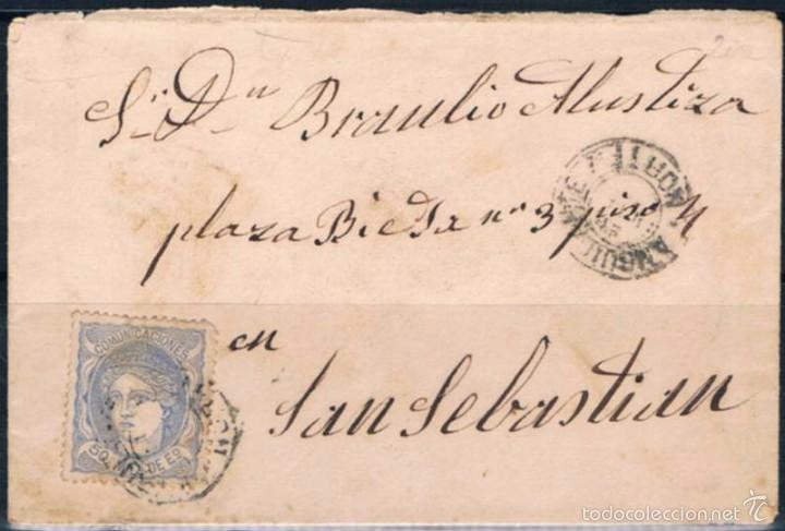 Sellos: 1871.- A SAN SEBASTI&Aacute;N - Foto 1