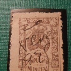 Sellos: SELLO - FISCAL - IMPUESTO MUNICIPAL - MADRID - 25 CÉNTIMOS - TIMBRE - 1925 - 1926