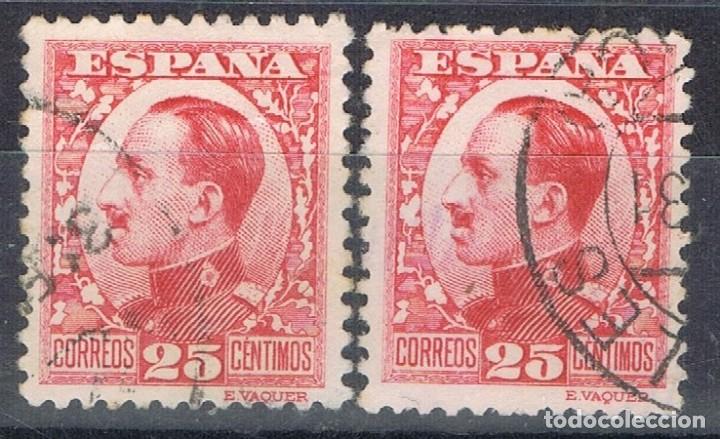 Francobolli: 0162. Dos sellos 25 cts Alfonso XIII vaquer perfil, VARIEDAD cifra control, num 495 - 495ni &ordm;