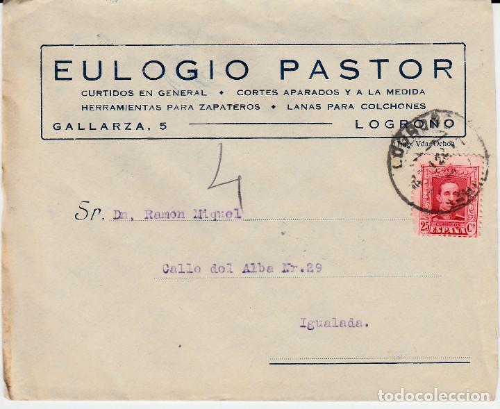 Sellos: SOBRE COMERCIAL LOGRO&Ntilde;O DE CURTIDOS EULOGIO PASTOR - Foto 1