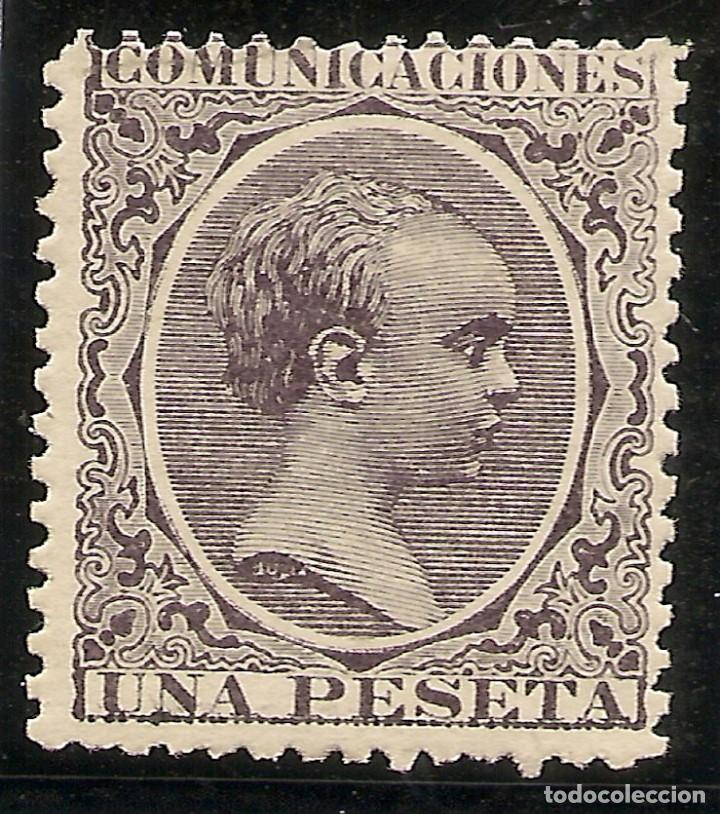Briefmarken: Edifil 226 (*)Mng 1 Peseta violeta negro Alfonso XIII El pel&oacute;n 1889/1901 NL1101