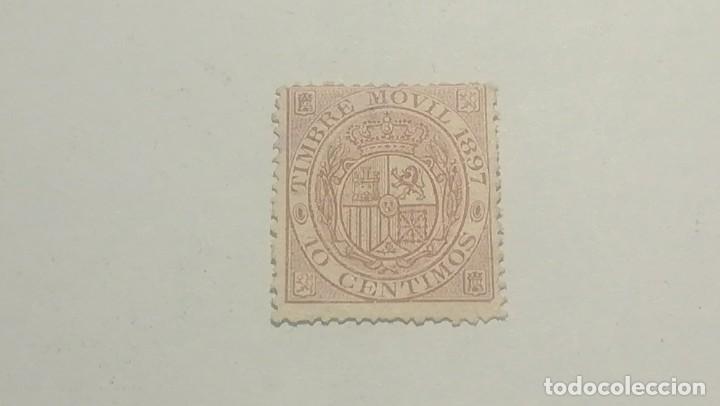 Sellos: Timbre m&oacute;vil 1897. 10 centimos - Foto 1