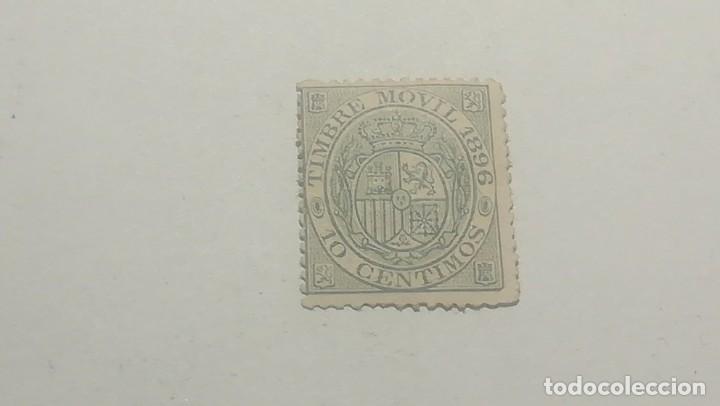 Sellos: Timbre m&oacute;vil 1896. 10 centimos - Foto 1