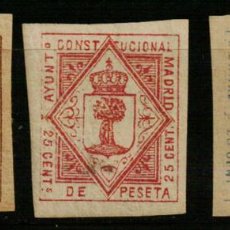 Selos: AYUNTAMIENTO DE MADRID. IMPUESTO MUNICIPAL. INSTANCIAS. 1883-84-85. 3 VALORES. Lote 170147053