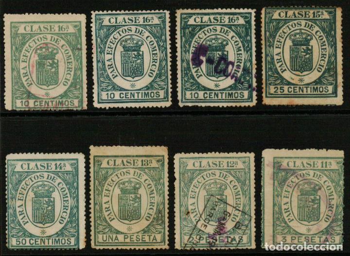 Sellos: EFECTOS DE COMERCIO. 1906. 8 VALORES DE LA SERIE - Foto 1
