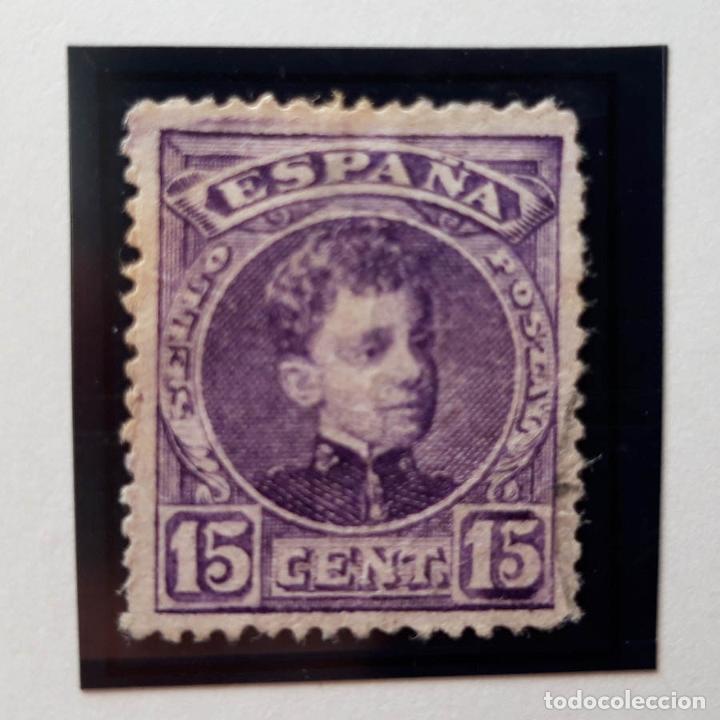 Sellos: Edifil 246, 15 cent, Alfonso XIII, 1901-1905 - Foto 1 - 232091325