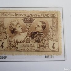 Sellos: SELLO DE ESPAÑA 1907 EXPOSICIÓN DE INDUSTRIAS DE MADRID 4 PTS EDIFIL 266F
