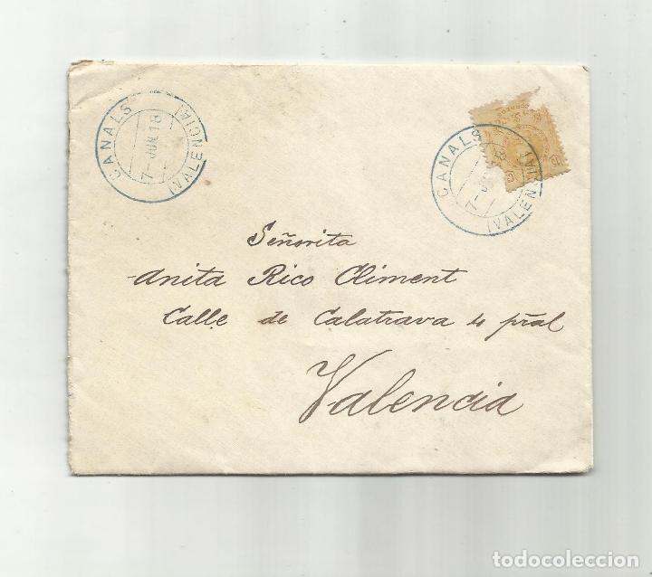 Sellos: circulada 1918 de canals a valencia - Foto 1