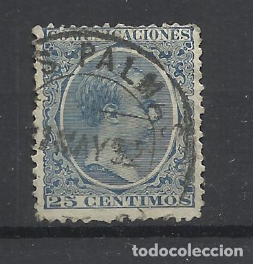 ALFONSO XIII PELON EDIFIL 221 FECHADOR LAS PALMAS CANARIAS (Sellos - España - Alfonso XIII de 1.886 a 1.931 - Usados)