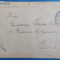 Sellos: SOBRE 1917 PALACIO DE MADRID A PARIS SECRETARIO DEL REY EMILIO MARIA DE TORRES PRISIONERO DE GUERRA. Lote 305203028