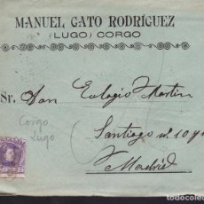 Selos: F23-13-CARTA CORGO (LUGO) 1906. . CARTERÍA CORGO CON TEXTO. Lote 306306108