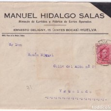 Sellos: SOBRE. HUELVA. ALMACÉN DE CURTIDOS MANUEL HIDALGO. 1929. Lote 401578654