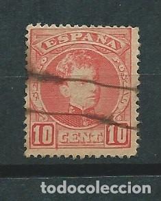 Stamps: sello alfonso XIII 10 centimos circulado color rojo numerado sin letra