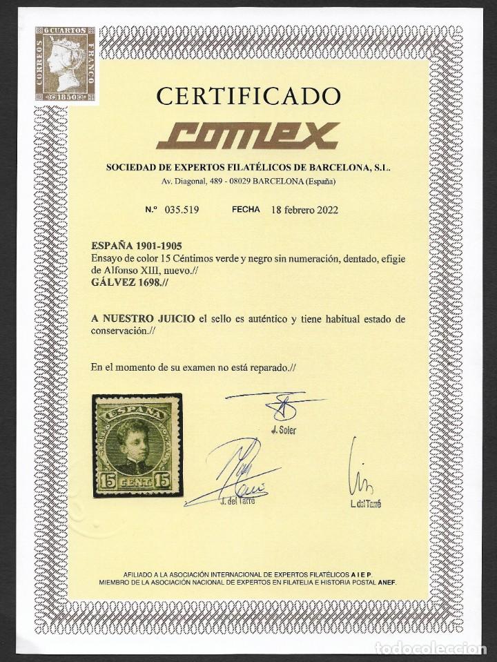 españa. gálvez 1698 nuevo con certificado comex - Buy New stamps of Alfonso  XIII on todocoleccion
