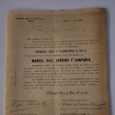 Sellos: CARTA COMERCIAL CON SELLO DE MANUEL DIEZ Y COMPAÑIA. ORIZABA 1928.