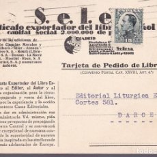 Sellos: F2-23-TARJETA IMPRESA PEDIDO LIBRERÍA SELE SINDICATO EXPORTADOR LIBRO ESPAÑOL MADRID 1931. Lote 362419900