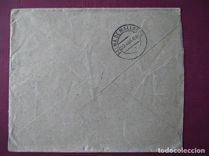 Sellos: circulada 1908 de barcelona a algaida baleares - Foto 2