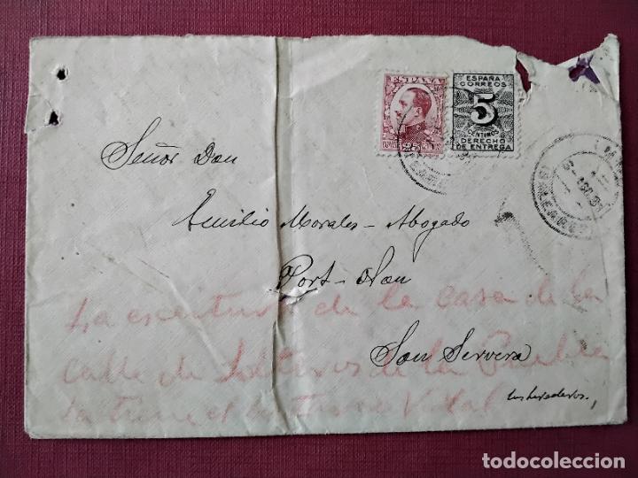 Sellos: circulada 1931 de inca a son servera baleares - Foto 1