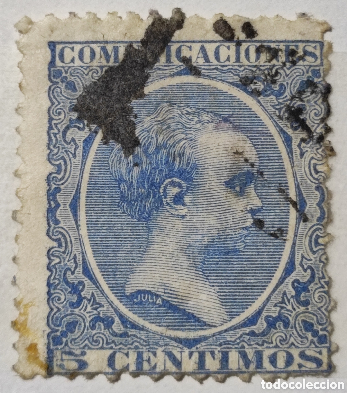 Sellos: Espa&ntilde;a 5 c&eacute;ntimos 1889-1901 - Foto 1