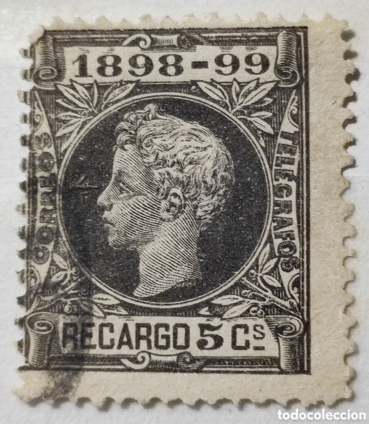 Sellos: Espa&ntilde;a 5 c&eacute;ntimos 1898 - Foto 1