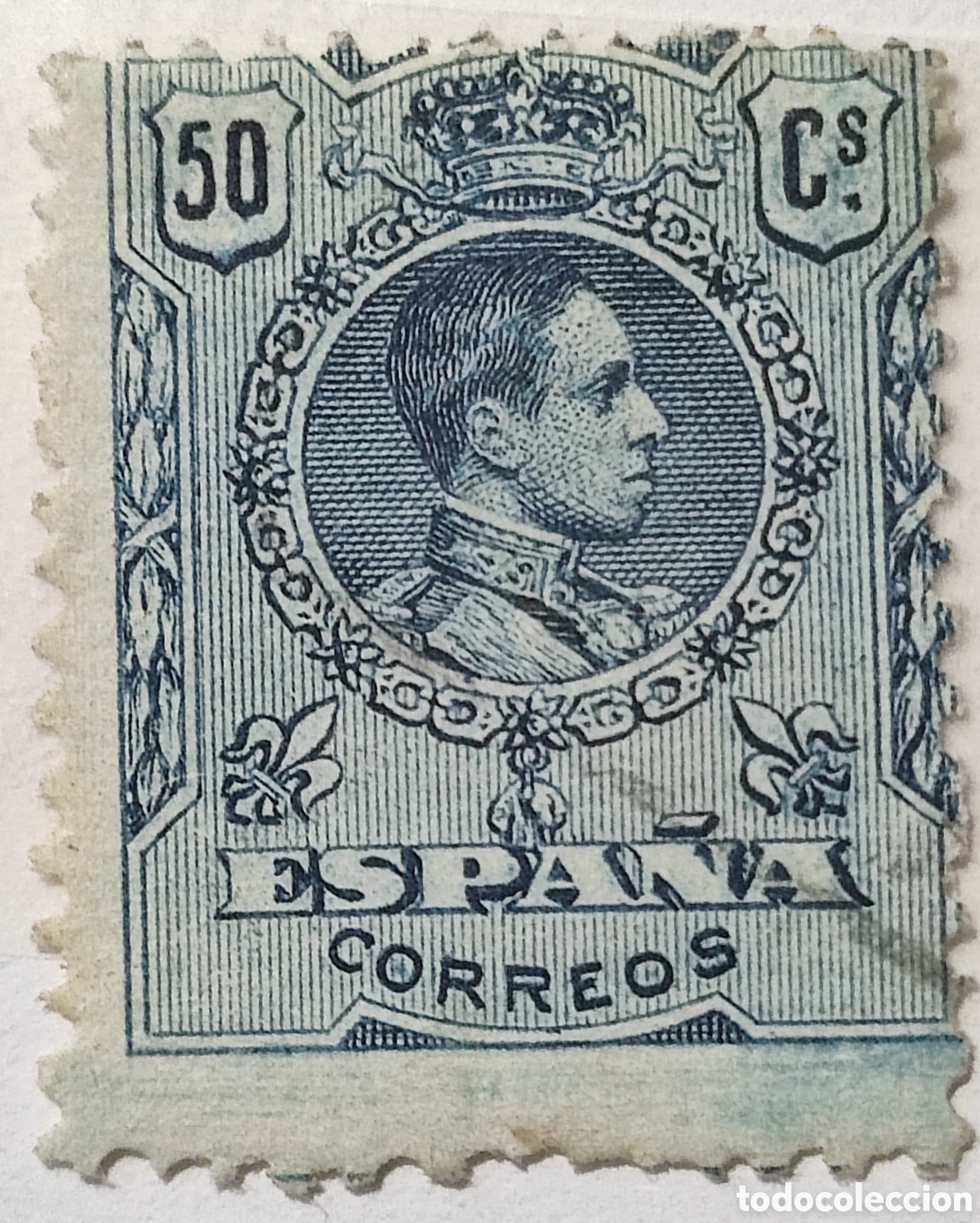 Sellos: Espa&ntilde;a 50 c&eacute;ntimos 1909-22 - Foto 1