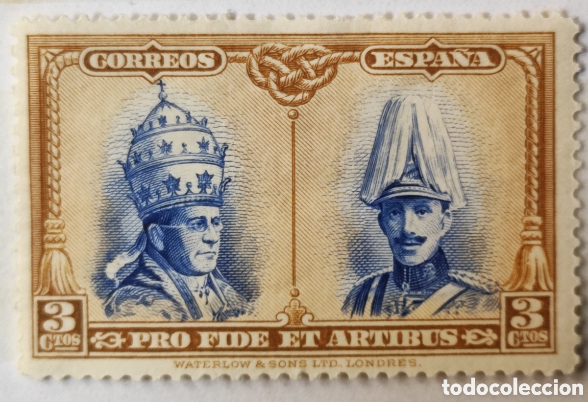 Sellos: Espa&ntilde;a 3 c&eacute;ntimos 1927 - Foto 1