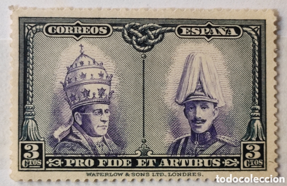 Sellos: Espa&ntilde;a 3 c&eacute;ntimos 1927 - Foto 1