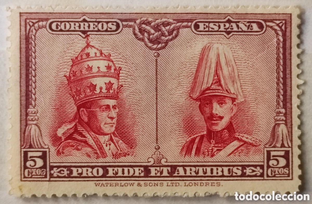Sellos: Espa&ntilde;a 5 c&eacute;ntimos 1927 - Foto 1