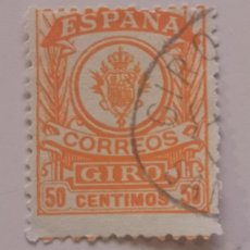 Francobolli: SELLOS USADOS ESPAÑA 1911-20 - GIRO POSTAL - 50 CENT. CIFRA CONTROL AL DORSO EN AZUL - EDIFIL 4
