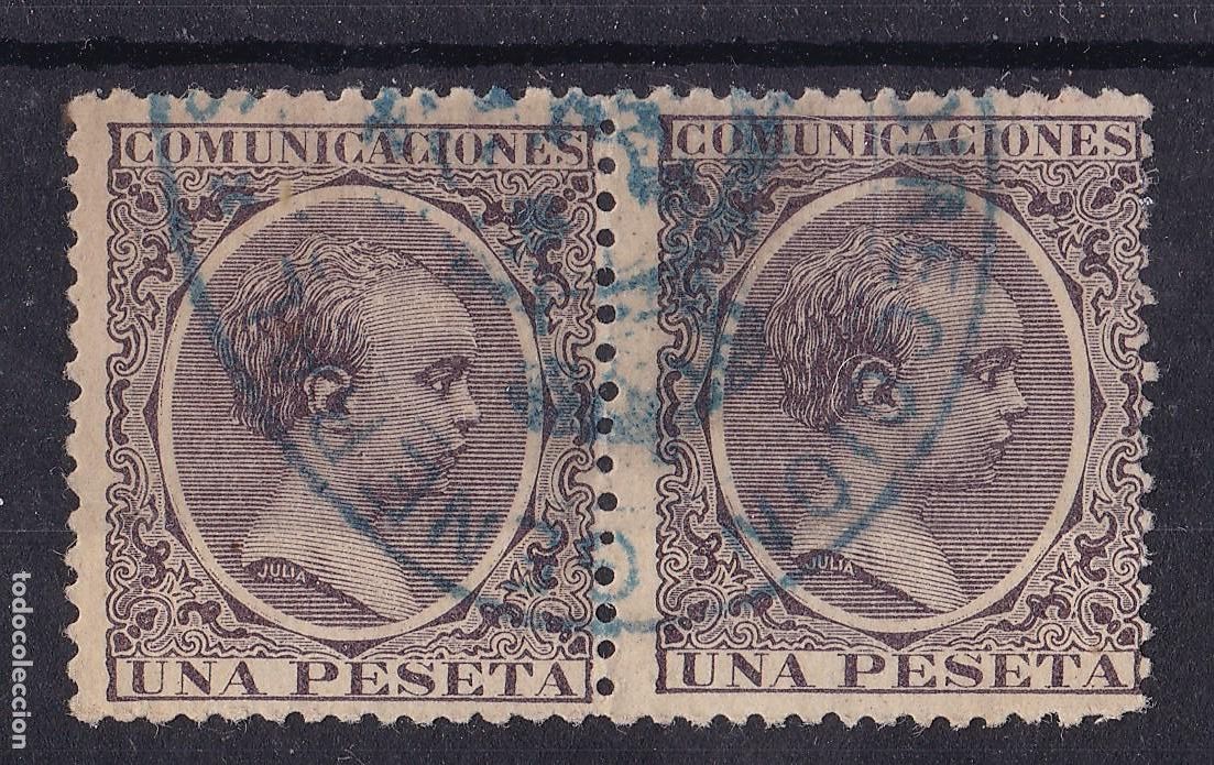 Francobolli: BB15-Alfonso XIII Pelon 1 Pta Pareja . RARO MATASELLOS