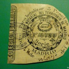 Sellos: FISCAL, SELLO LEGALIZACIONES LEGITIMACIONES COLEGIO NOTARIAL TERRITORIO DE MADRID 3 PESETAS AÑO 1901