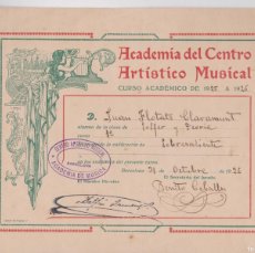 Sellos: LOTE (78) ACADEMIA ARTISTICA MUSICAL BARCELONA AÑO 1925-25 BARCELONA