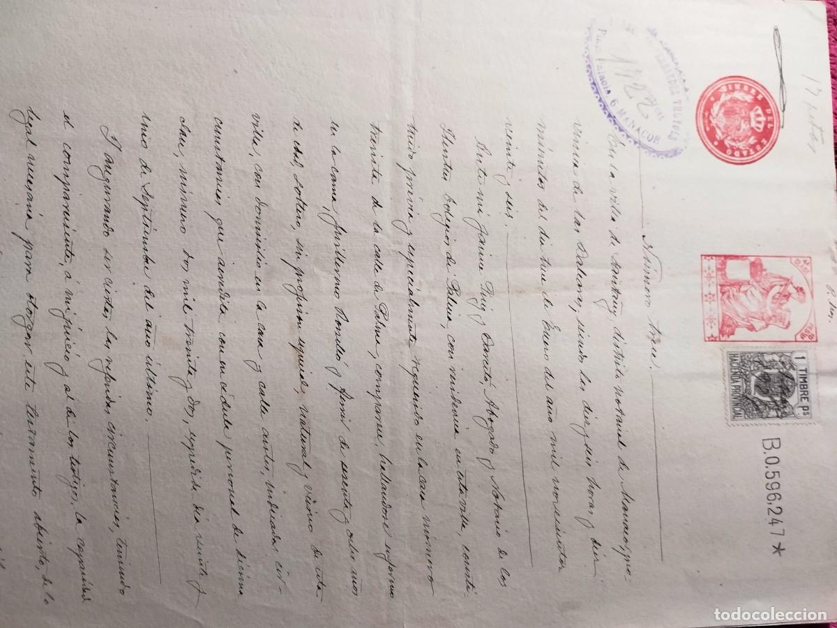 Sellos: Documento 1926 timbre m&aacute;s poliza - Foto 1