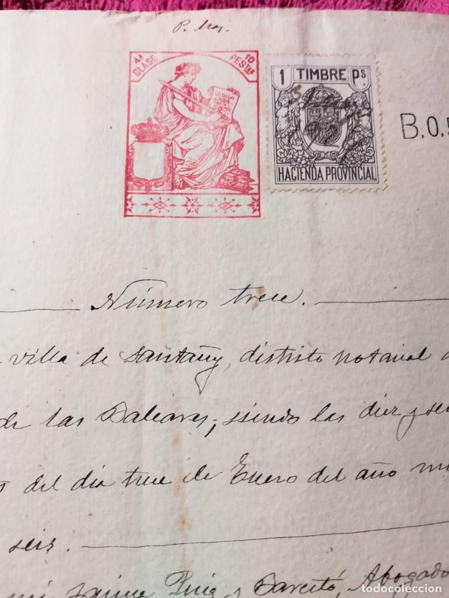 Sellos: Documento 1926 timbre m&aacute;s poliza - Foto 2