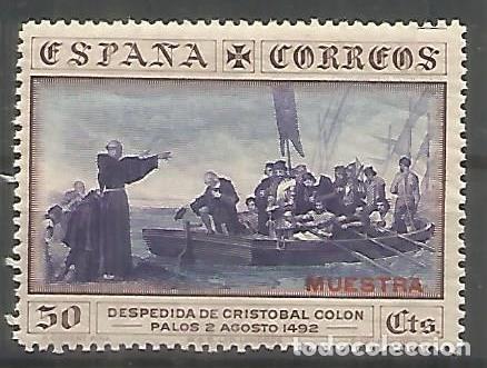 Timbres: ESPAÑA COLON COLUMBUS MUESTRA EN ROJO SPECIMEN DESEMBARCO