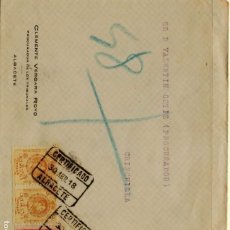 Sellos: FA4959. 1918, CERTIFICADO CIRCULADO DE CHINCHILLA A ALBACETE