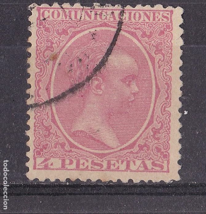 Sellos: AA13-Alfonso XIII Pel&oacute;n 4 Ptas Edifil 227. Presencia LUJO