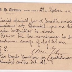 Sellos: TARJETA ORIGINAL DEL DOCTOR THEBUSSEM. 1916.