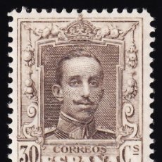 Sellos: ESPAÑA, 1922 EDIFIL Nº 318 /*/, 30 C. CASTAÑO, [ENSAYO DE COLOR, PAPEL BLANCO.]
