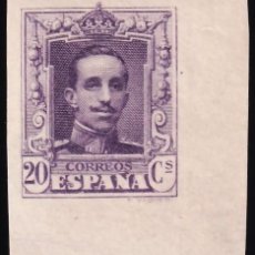 Sellos: ESPAÑA, 1922 EDIFIL Nº 316S /**/, 20 C. LILA, [SIN DENTAR.]