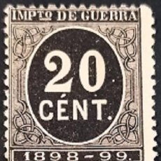 Sellos: EDIFIL 239 SELLOS IMPUESTO DE GUERRA 1898 1890 20 CENT NUEVOS