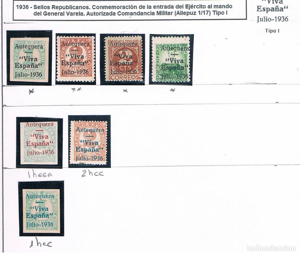 Sellos: ESPA&Ntilde;A ANTEQUERA VARIOS - Foto 1