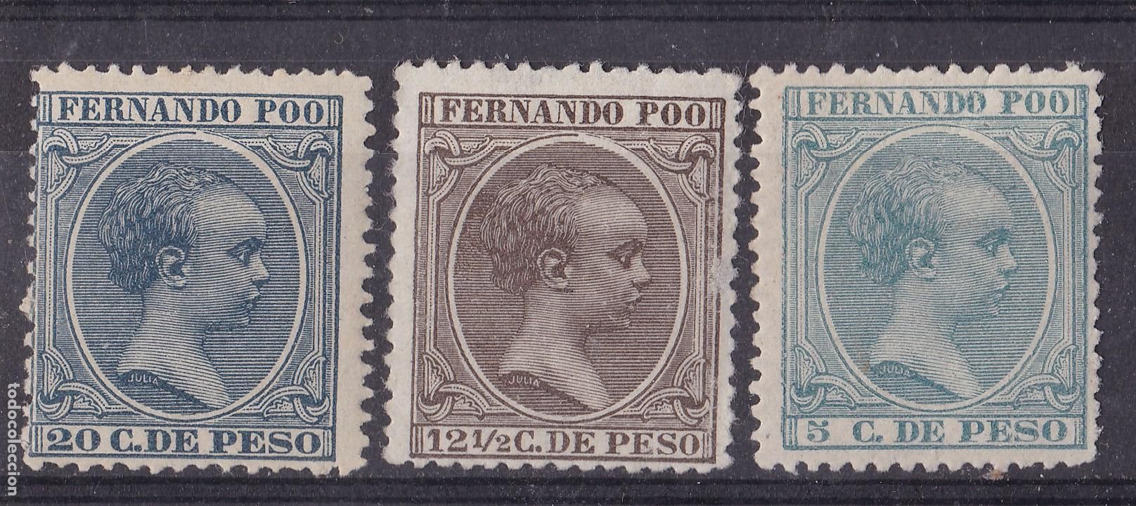 Selos: SS1-Alfonso XIII Colonias Edifil 14 , 20 y 21 ** Sin Fijasellos ++ 80 euros