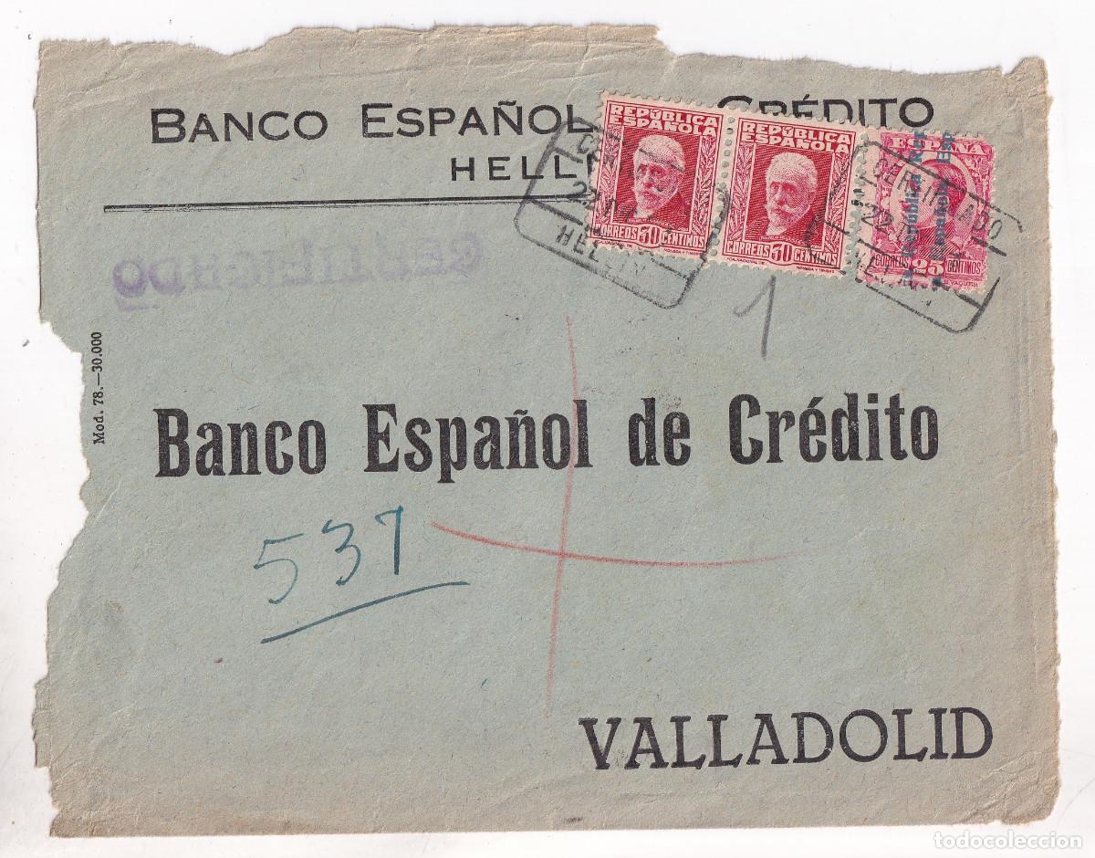 Sellos: FRONTAL. CERTIFICADO. HELL&Iacute;N, ALBACETE. 1931 - Foto 1