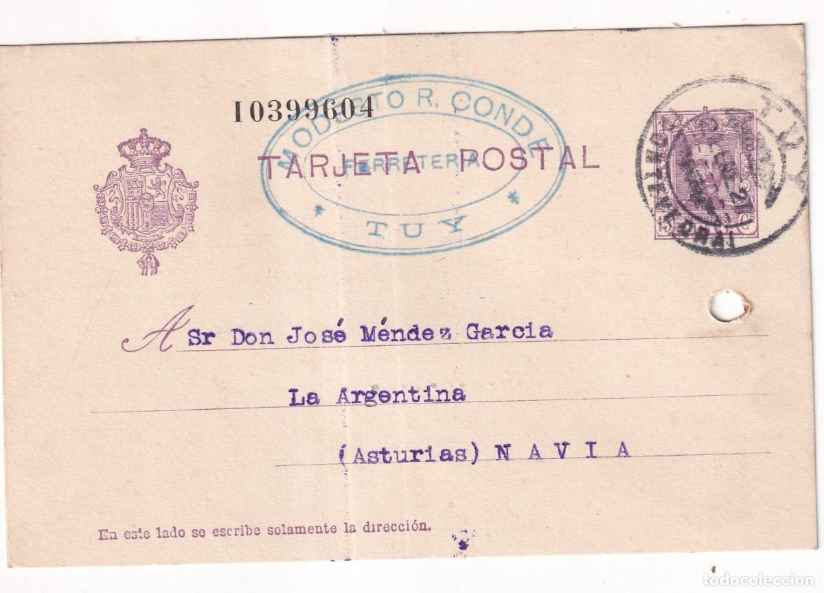Sellos: Entero postal Modesto R. Conde. Tuy. 1927