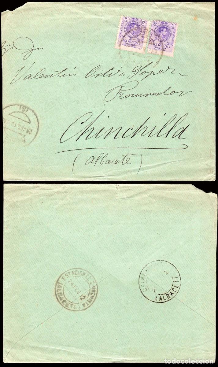Sellos: Albacete - Edi o 270(2) - Sobre a Chinchilla - Al dorso Mat &rdquo;Estaci&oacute;n Chinchilla 24/12/12 - Albacete