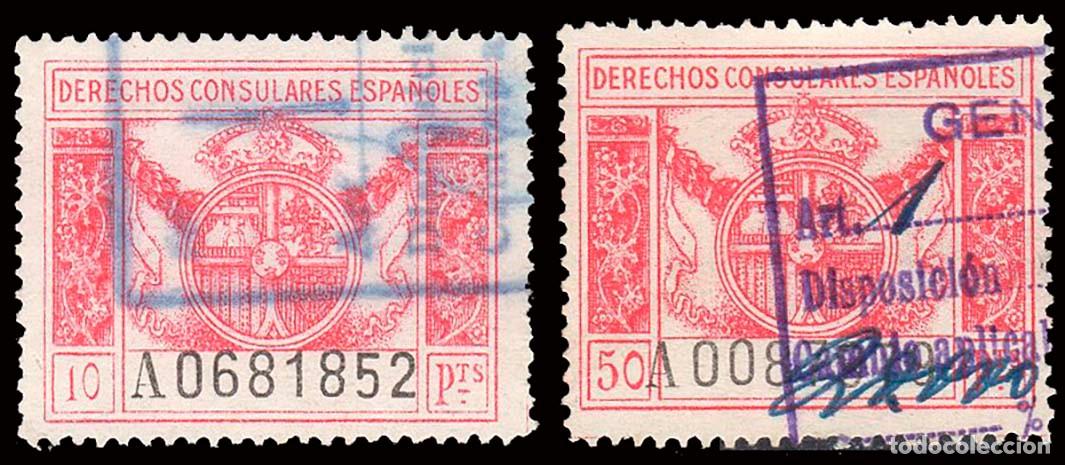 Sellos: Espa&ntilde;a - Fiscales - Derechos Consulares - Alemany o 5+7 - 1929