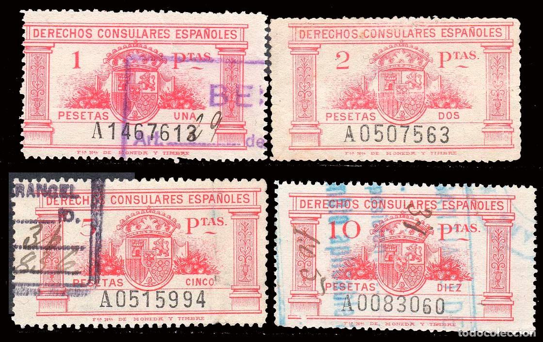 Sellos: Espa&ntilde;a - Fiscales - Derechos Consulares - Alemany o 25+26+27+28 - 1929