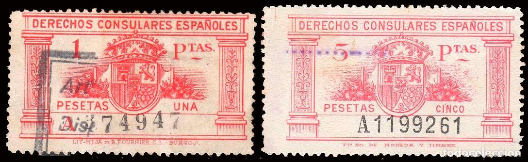 Sellos: Espa&ntilde;a - Fiscales - Derechos Consulares - Alemany o 25+27 - 1929